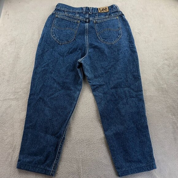 Vintage Lee Womens Jeans Size 14P High-Rise Tapered Denim Blue Classic Casual - Picture 14 of 14
